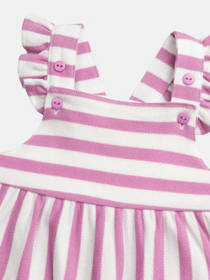 Purple Stripe Cotton Pique Sundress