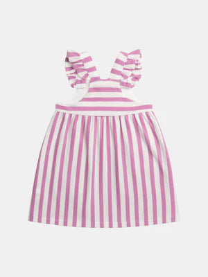 Purple Stripe Cotton Pique Sundress