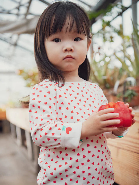 Reversible Heart Print Cotton T-shirt