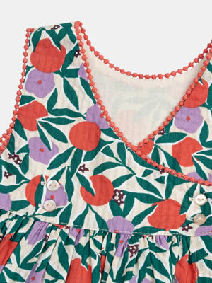 Floral Print Cotton Sundress With Bloomers