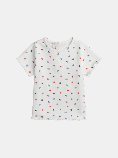 Off White Printed Cotton T-shirt