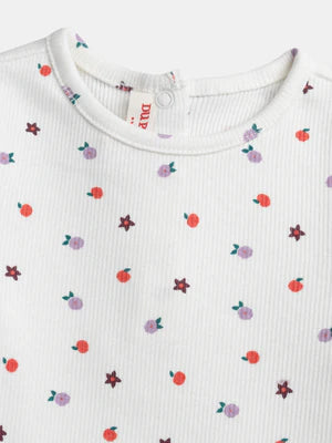 Off White Printed Cotton T-shirt