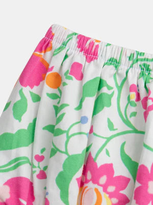 Floral Print Cotton Sun Dress With Matching Bloomers