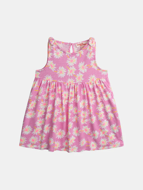 Pink Daisy Print Cotton Sundress