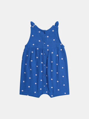 Blue Floral Print Cotton Gauze All In One