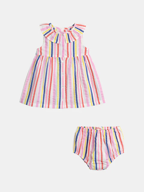 Candy Stripe Cotton Sundress With Matching Bloomers