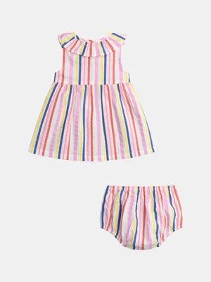 Candy Stripe Cotton Sundress With Matching Bloomers