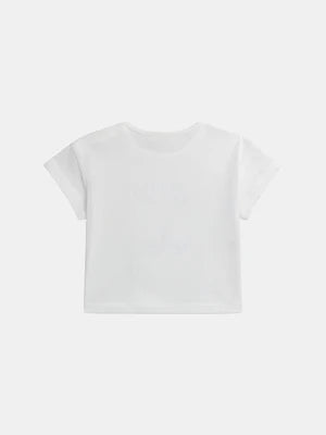 White Ice Cream Cart Print Cotton T-shirt