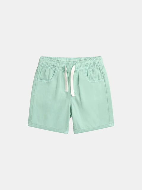 Green Cotton Twill Shorts