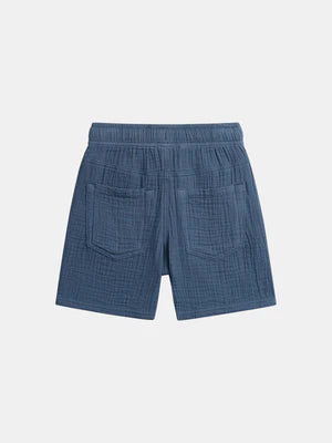 Blue Double Gauze Cotton Shorts