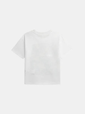 White Glow In The Dark Shark Print Cotton T-shirt