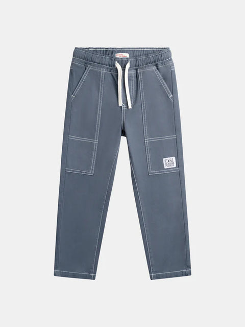 Blue Cotton Canvas Trousers