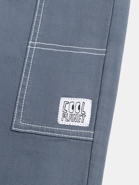Blue Cotton Canvas Trousers