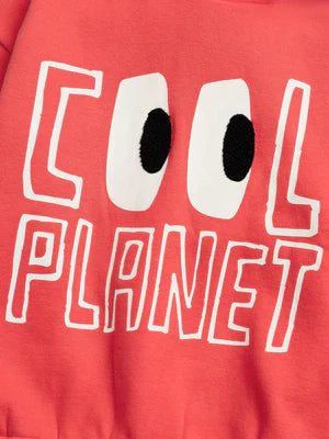 Red Cotton Fleece Sweatshirt