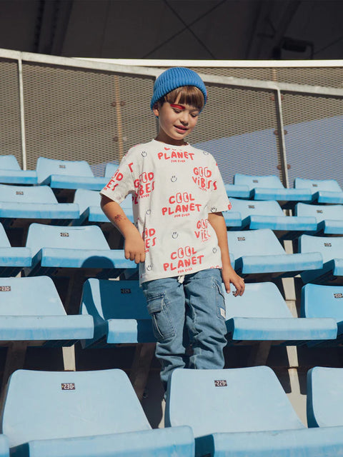 Off White Printed Cotton T-shirt