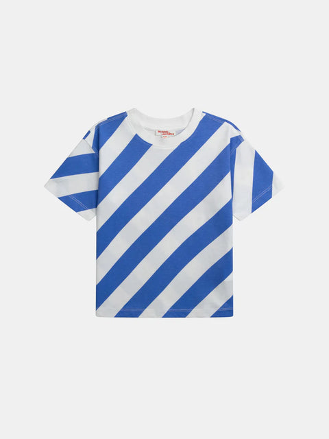 Blue Striped Cotton T-shirt