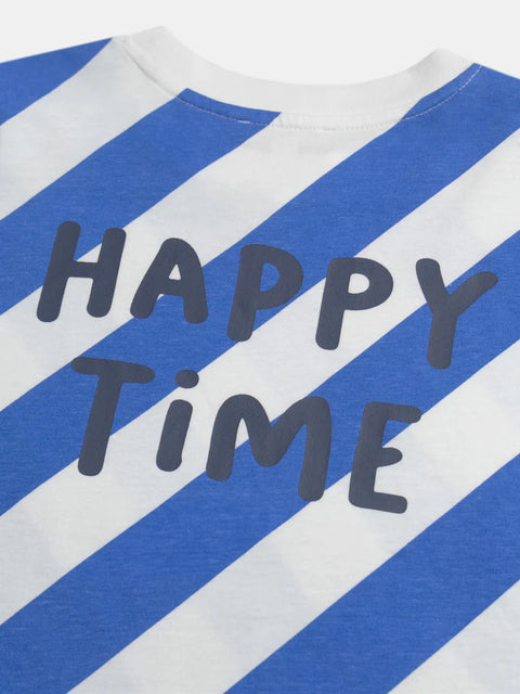 Blue Striped Cotton T-shirt