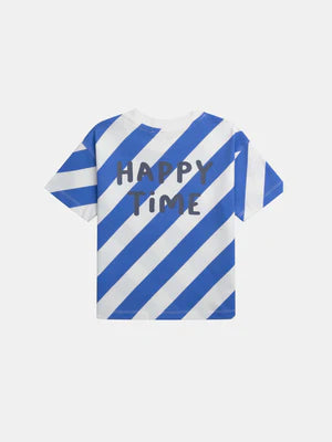 Blue Striped Cotton T-shirt