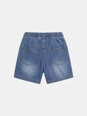 Elasticated Waist Denim Shorts With Key Ring
