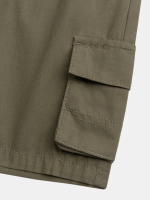 Brown Cotton Canvas Bermuda Shorts
