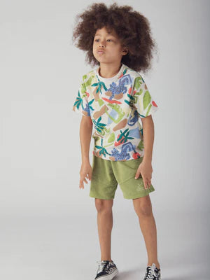 Green Cotton Pique Shorts