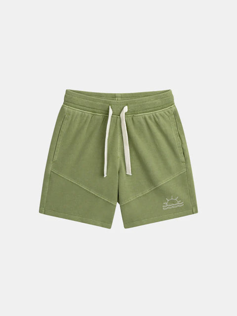 Green Cotton Pique Shorts