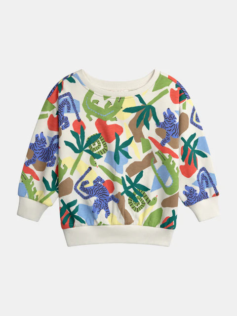 Jungle Print Cotton Sweatshirt
