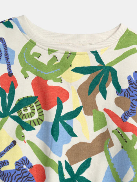 Jungle Print Cotton Sweatshirt