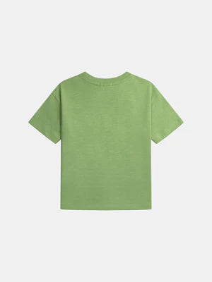 Green Tiger Print Cotton T-shirt