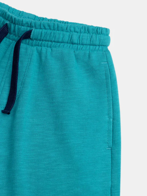 Turquoise Blue Cotton Rich Shorts