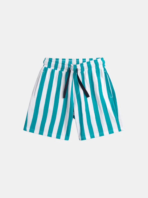 Turquoise Stripe Cotton Rich Shorts