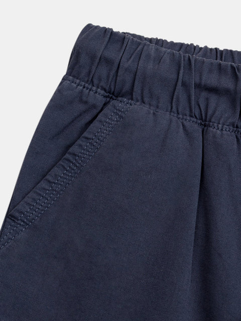 Navy Cotton Twill Shorts