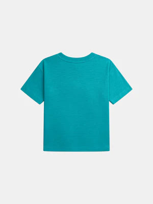 Short Sleeve Turquoise Blue Cotton T-shirt