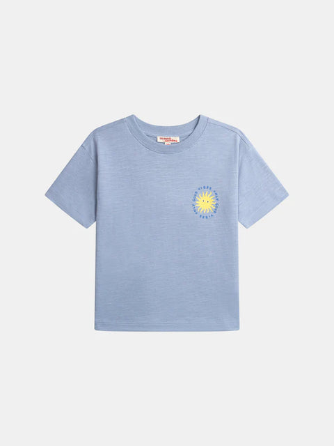Blue Short Sleeve Cotton T-shirt