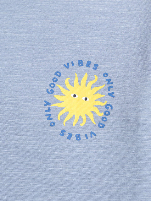 Blue Short Sleeve Cotton T-shirt