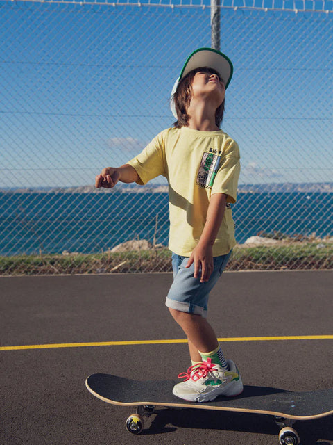 Blue Denim Shorts With Turnups