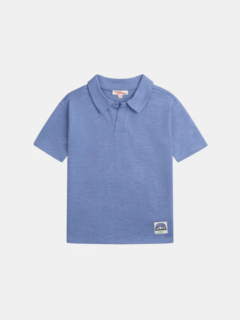 Blue Cotton Jersey Polo Shirt
