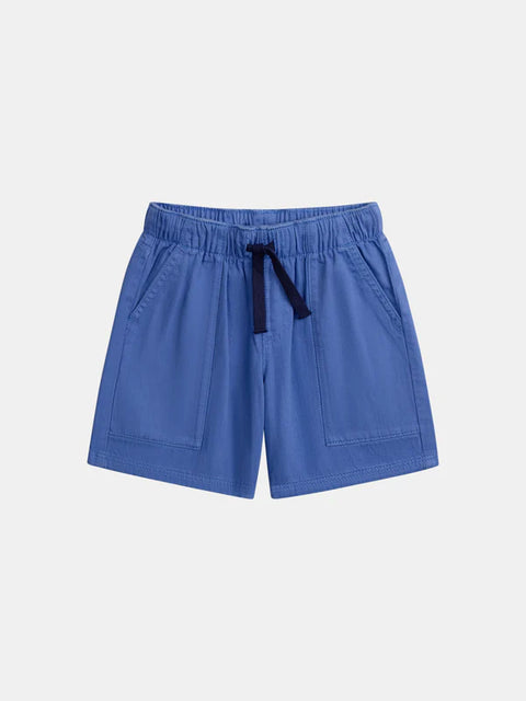 Blue Cotton Twill Shorts