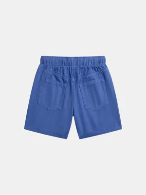 Blue Cotton Twill Shorts