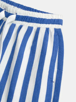 Blue Stripe Cotton Terry Shorts