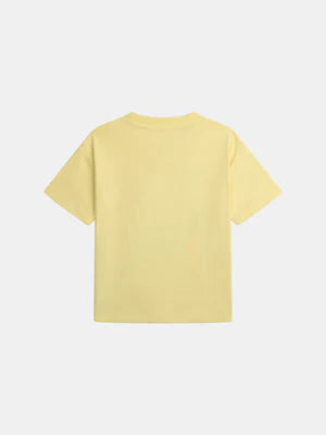 Yellow Beach Print Cotton T-shirt