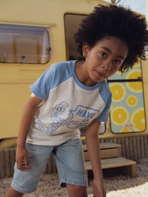 Off White Ice Cream Printed Cotton T-shirt