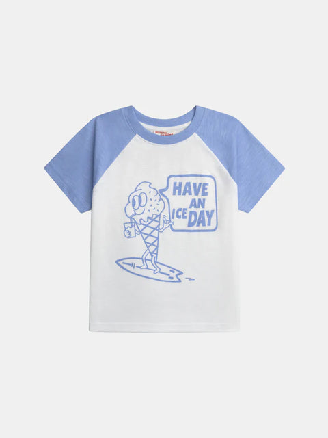 Off White Ice Cream Printed Cotton T-shirt