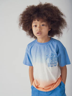 Blue Tye Dye Cotton T-shirt