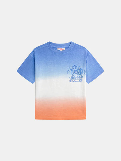 Blue Tye Dye Cotton T-shirt