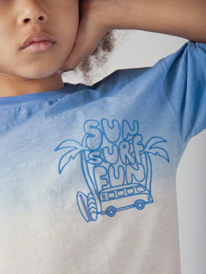 Blue Tye Dye Cotton T-shirt