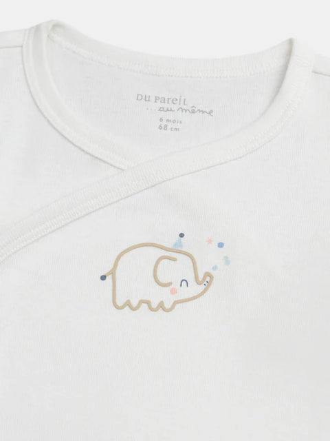 Newborn 2 Pack White Short Sleeve Cotton Bodysuits