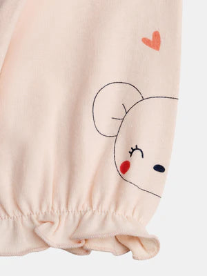 Newborn Pink Cotton Bodysuit With Matching Dungarees