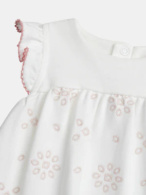 Newborn Pink Cotton Bodysuit With Matching Dungarees