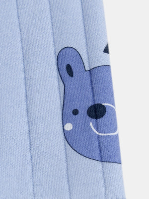 Newborn Blue Ribbed Cotton Bodysuit & Stripe Cotton Dungarees